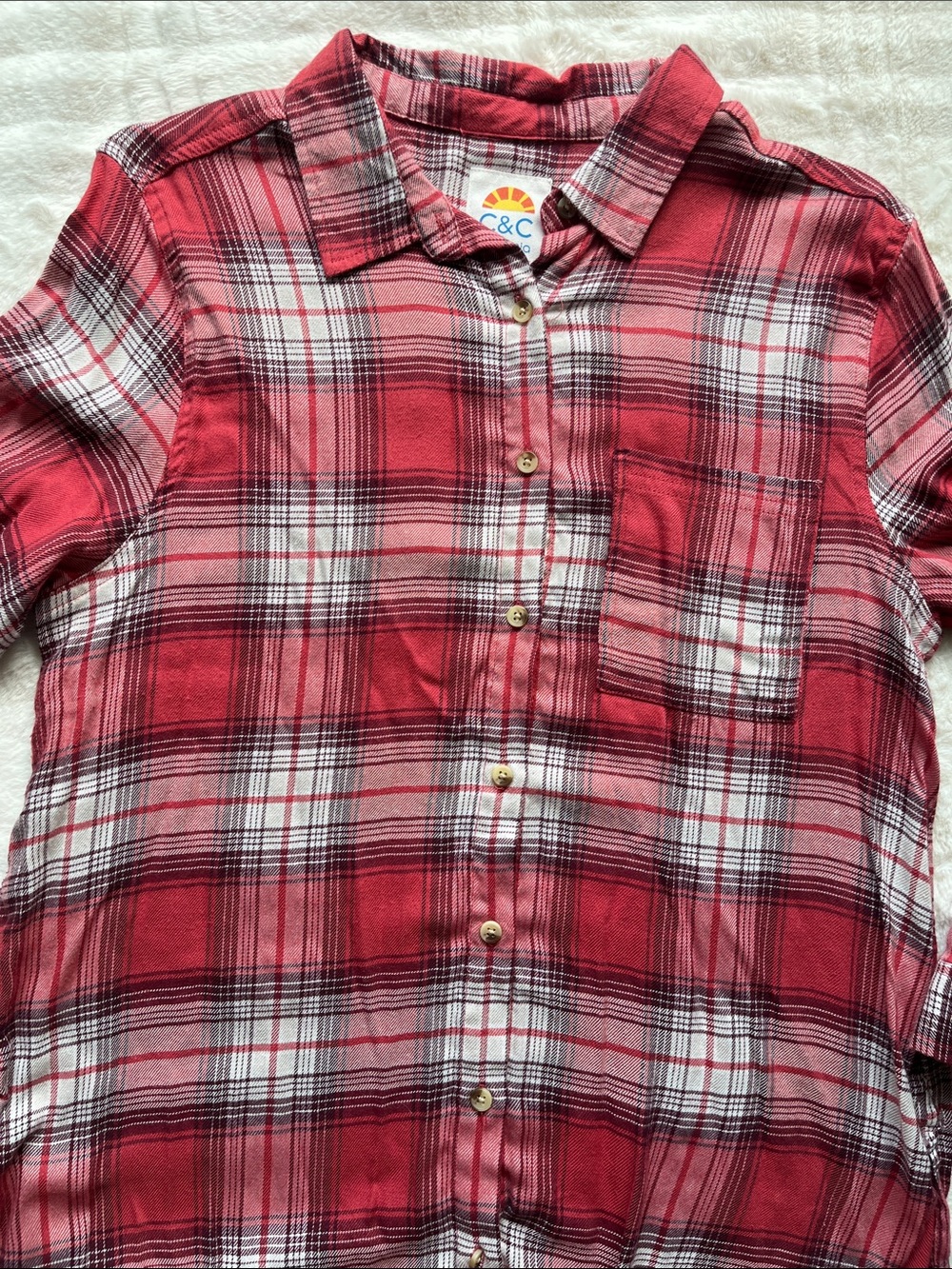C&C California Red Plaid Button-Down Shirt